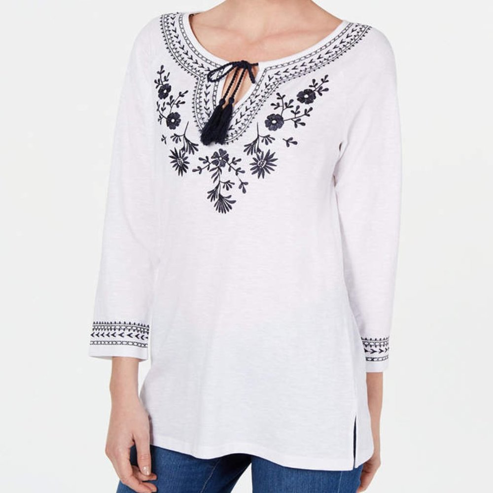Embroidered Cotton Boho Tunic